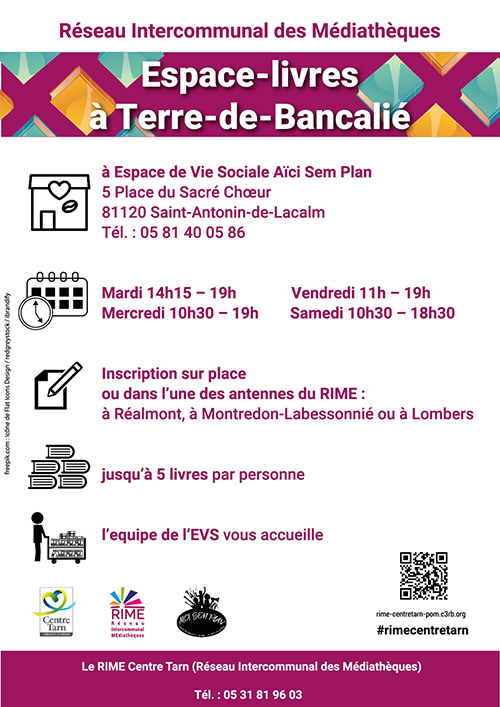 affiche espace livres evs 2023 Plan de travail 1