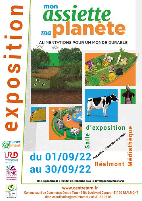 Affiche de l'expo "Mon assiette, ma planète – Alimentation pour un Monde durable"