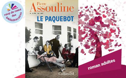 Couverture du livre "Le paquebot" et le macaron "Coup de coeur"