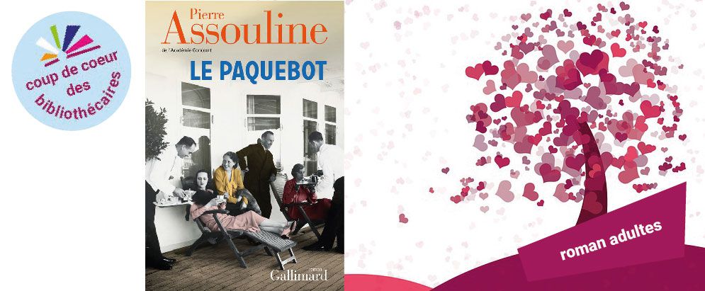 Couverture du livre "Le paquebot" et le macaron "Coup de coeur"